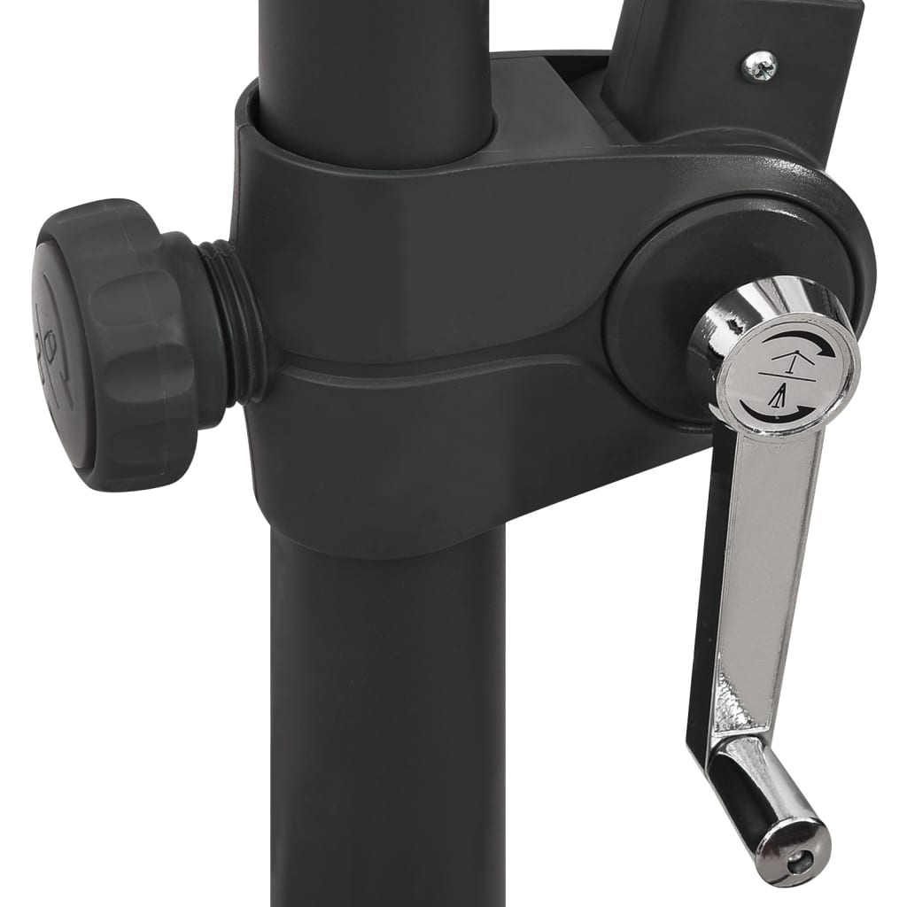 Parasol déporté avec mât et lumières LED Noir 300cm 3 - 9