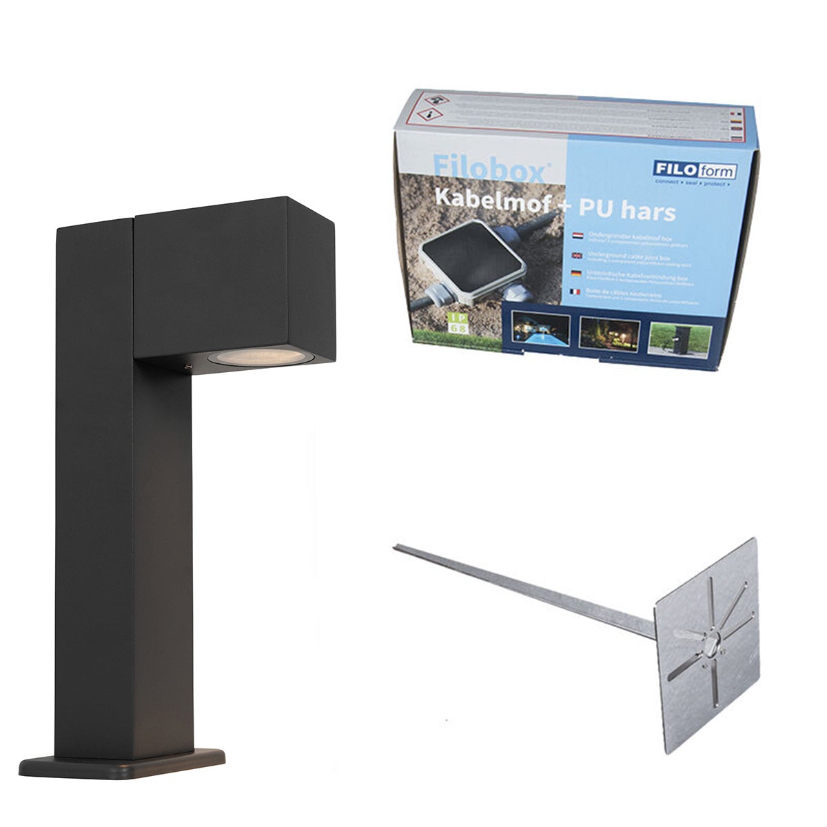 Industrialna stojąca lampa zewnętrzna antracytowa 30 cm IP44 - Baleno