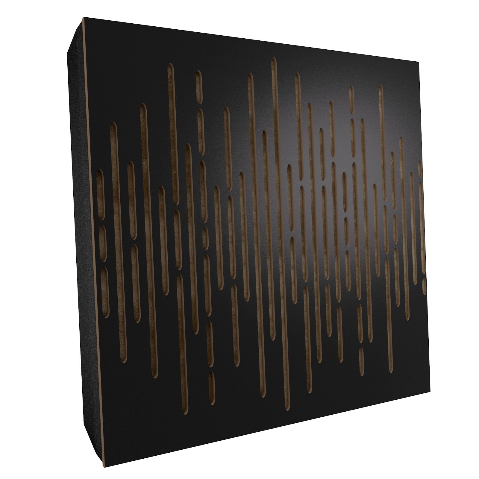 Lot de 2 Panneaux acoustiques WAVE-F décoratifs insonorisants 50x50x5 cm - MDF perforé laminé, tissu et mousse acoustique -Noir+Beige - 2