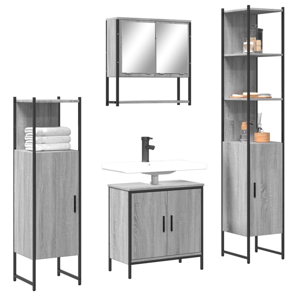 Juego de tocador de baño sonoma gris de 4 piezas
