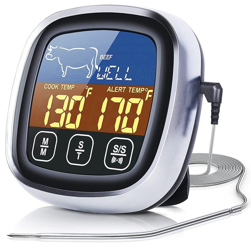 Thermomètre De Cuisine Double Sonde – écran Tactile LCD, Minuteur, Alarme, 0-300°C, Pour Grill, Four, Fumoir, Patisserie