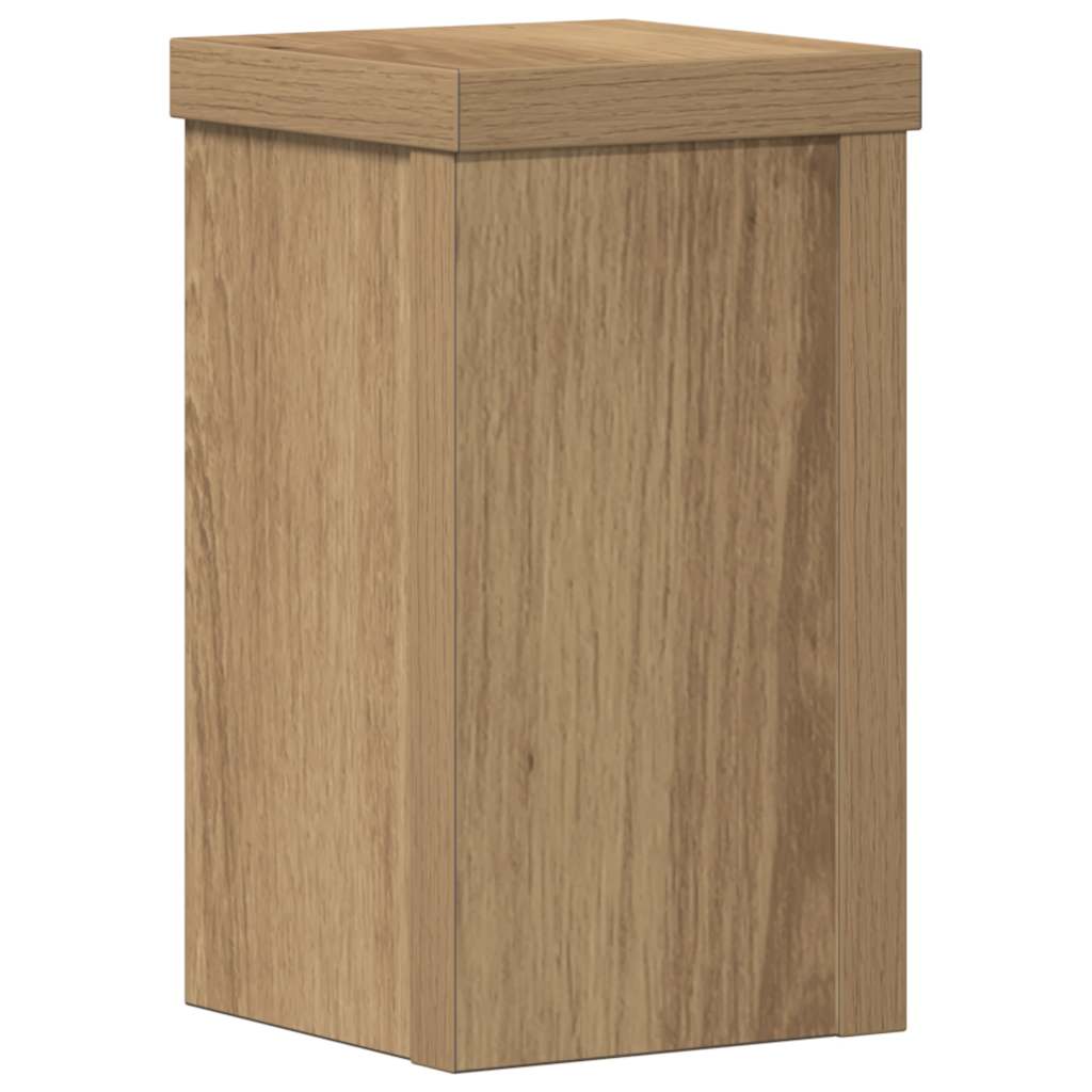 Lot de 2 supports pour plantes chêne artisanal en panneau de bois - 5