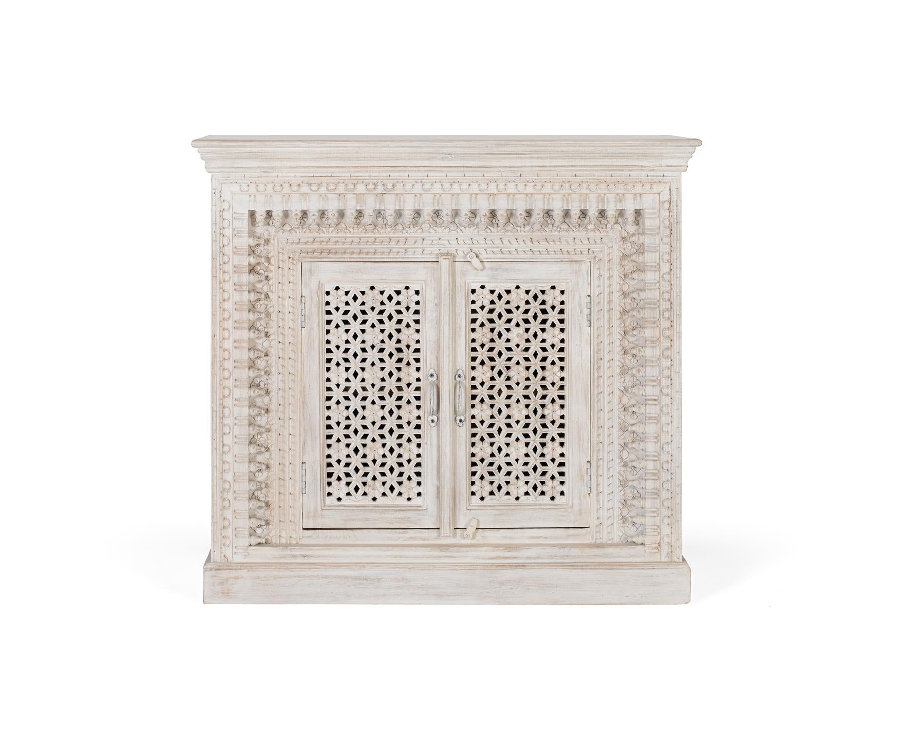 Bufet en bois manguier blanc vieilli