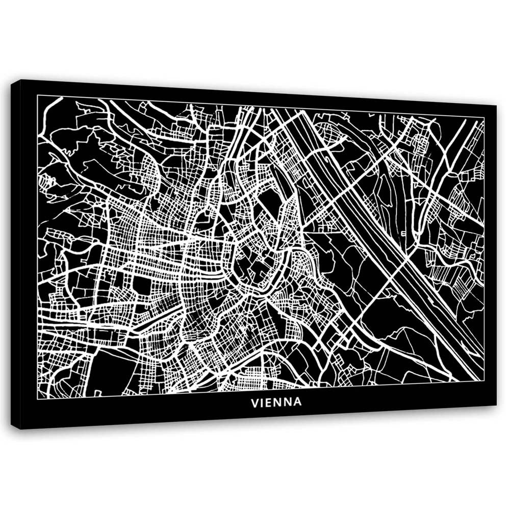 Obraz na płótnie, Wiedeń - plan miasta 100x70