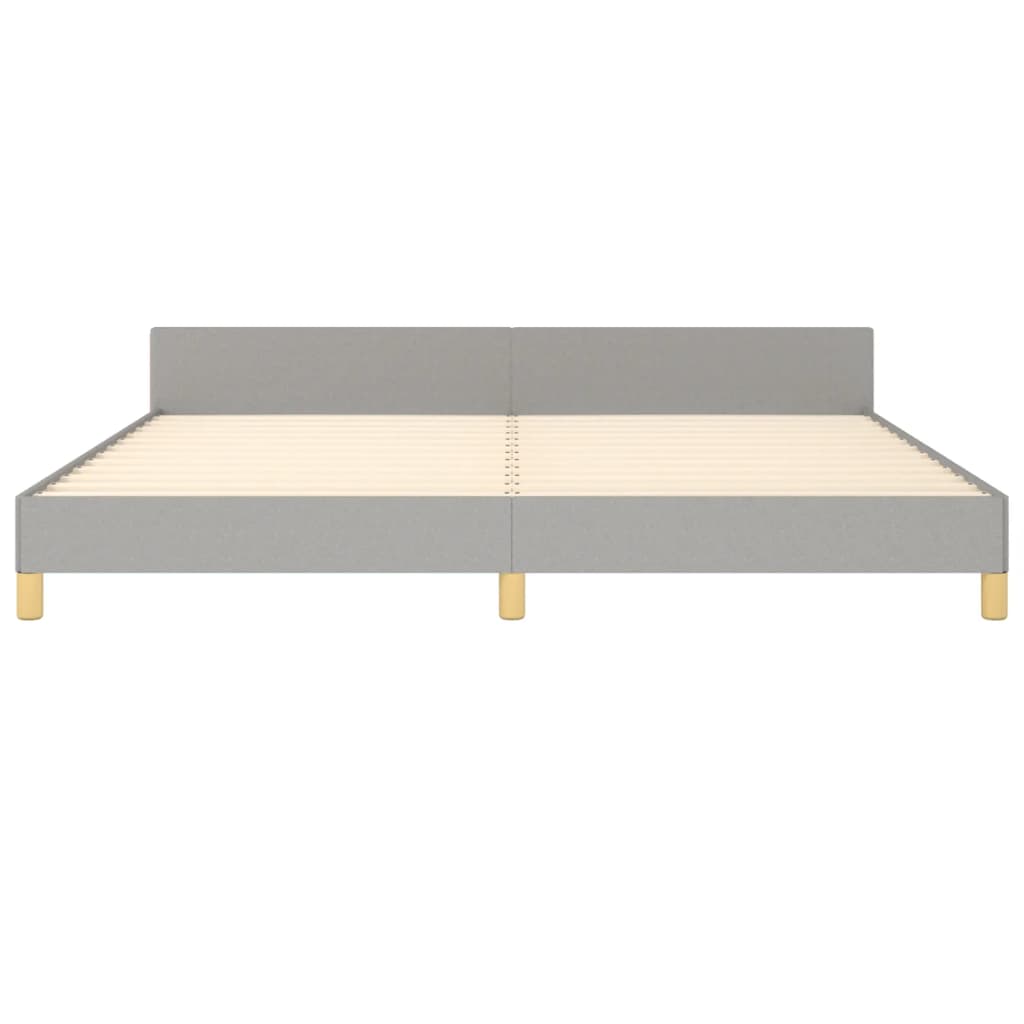 Cadre de lit sans matelas gris clair 200 x 200 cm en tissu - 6