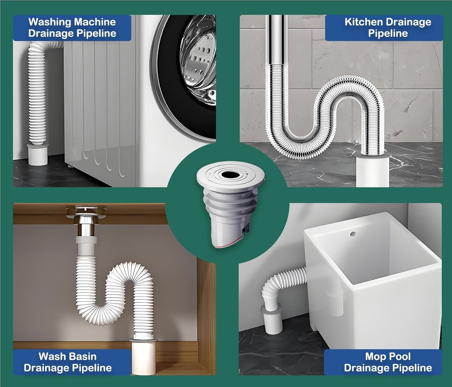 Bouchon d'étanchéité pour tuyau d'évacuation, couvercle d'étanchéité pour tuyau d'égout, pour cuisine, lave-linge, Maison, Jardin, 87x93m - 5