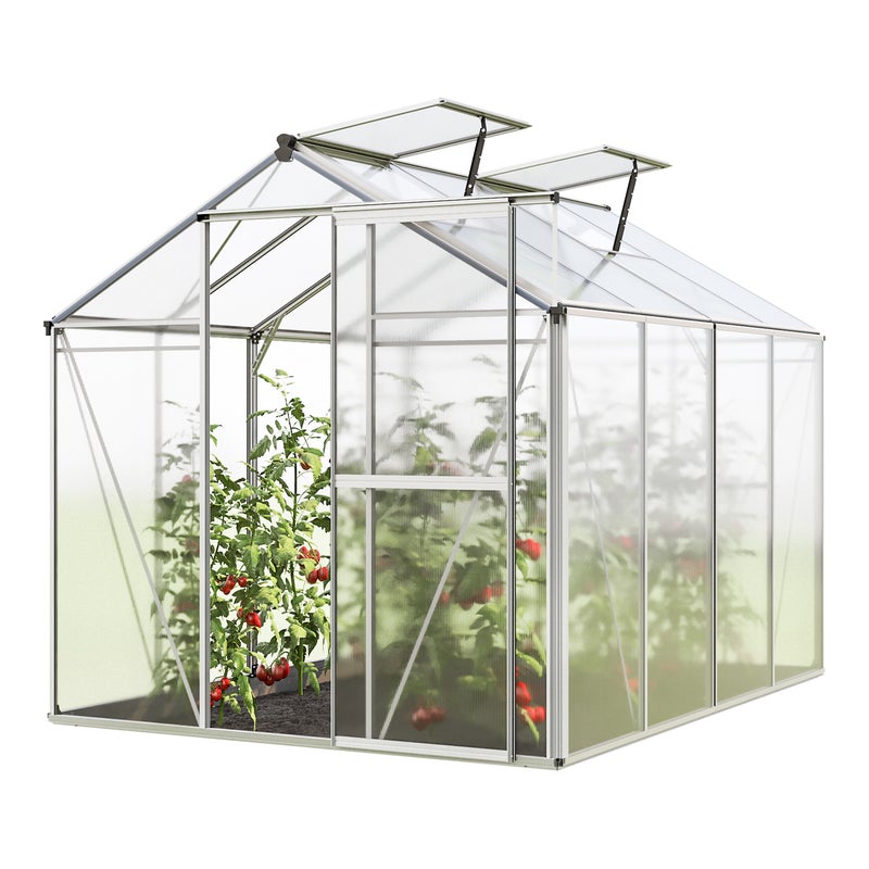 GFP Szklarnia Jasmin 4 rama aluminiowa 192 x 256 cm panele poliwęglanowe