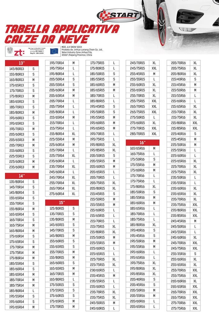 Calze da neve Taglia L adatte per auto SUV e veicoli commerciali non danneggiano i cerchi e facili da montare - 8