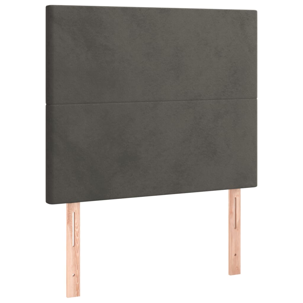 Cadre de lit sans matelas, velours, gris foncé, pour la chambre, 120 × 200 cm - 9