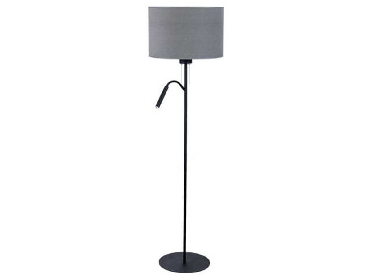 Lampa podłogowa stojąca Hotel czarno-szara 2xE27x20W wym: 168 x 47 x 47 cm tkanina Nowodvorski Lighting
