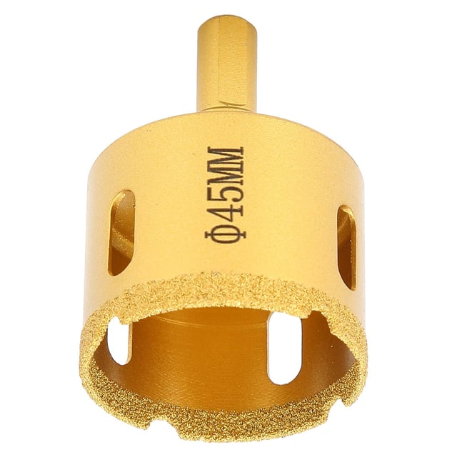 Punta da trapano diamantata brasata da 45 mm per marmo, vetro, ceramica, piastrelle, sega a tazza per trapano elettrico manuale