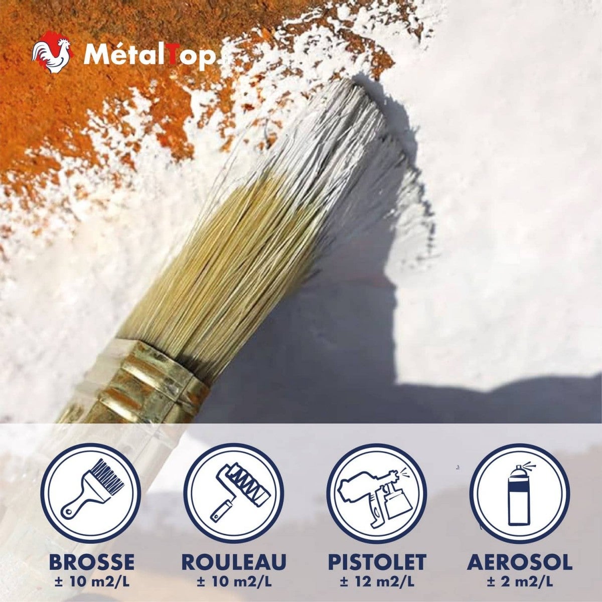 Antirouille Blanc - Metaltop - Blanc pur - RAL 9010 - Pot 15L - 5
