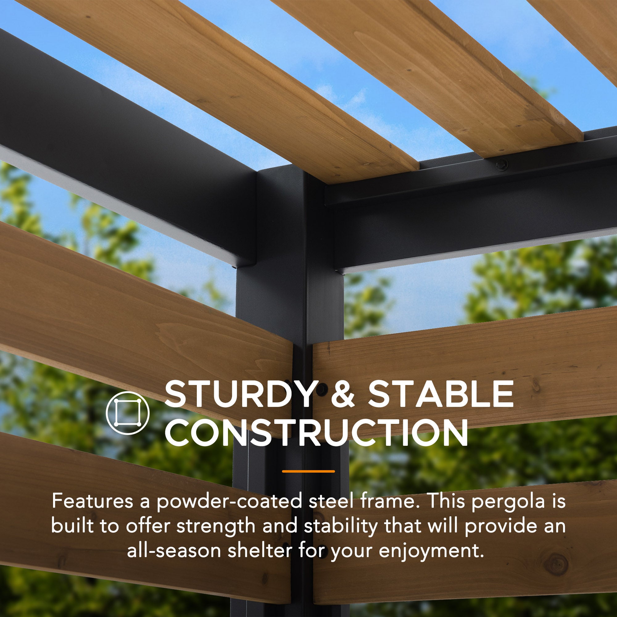 Pergola Marao Sunjoy, 3.1x1.9m dim. ext. (cas échéant incl. débord de toit) revêtu par poudre, épaisseur paroi : 6m² superficie totale - 10