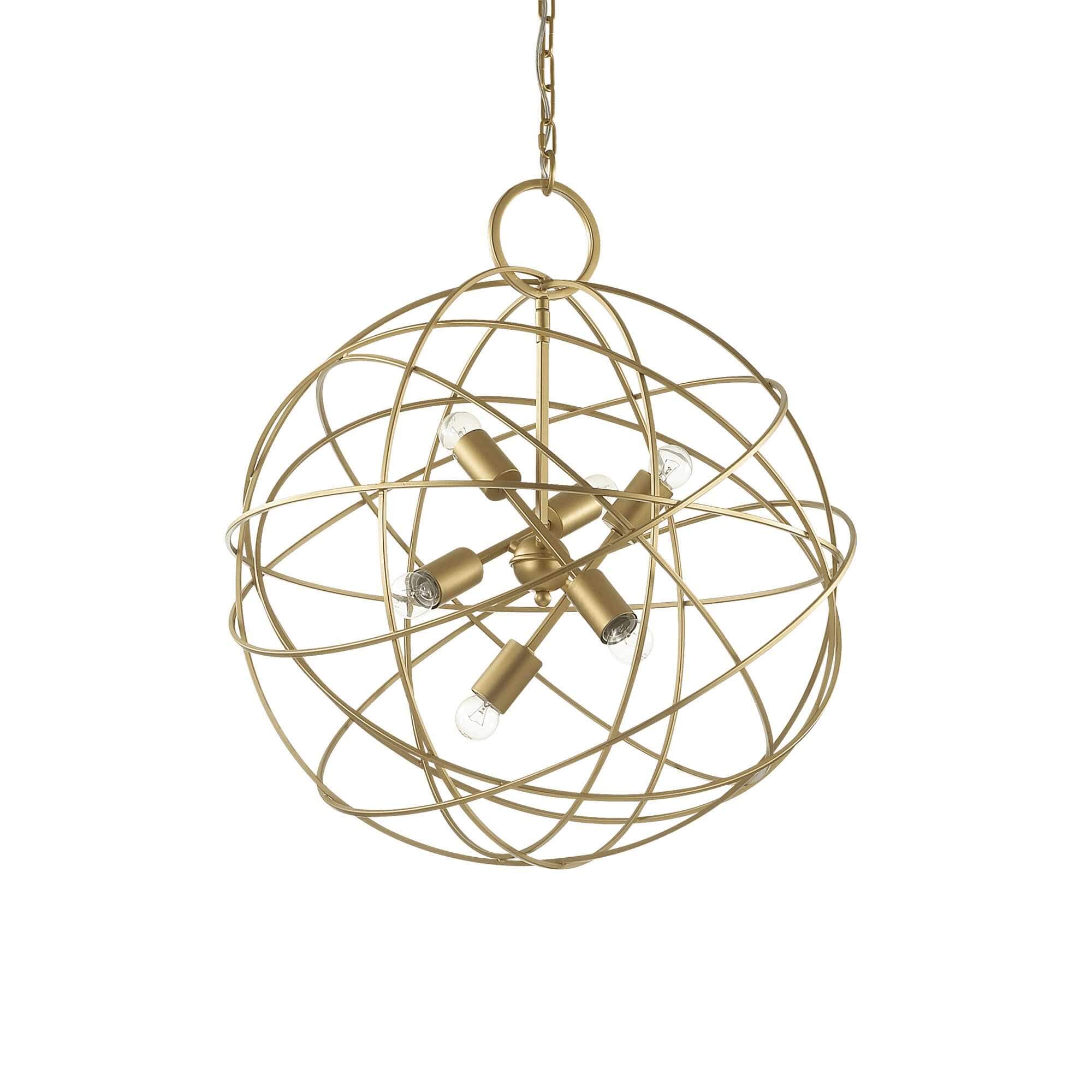 Ideal Lux  Suspension Dorée Konse 6 Ampoules , Leroy Merlin