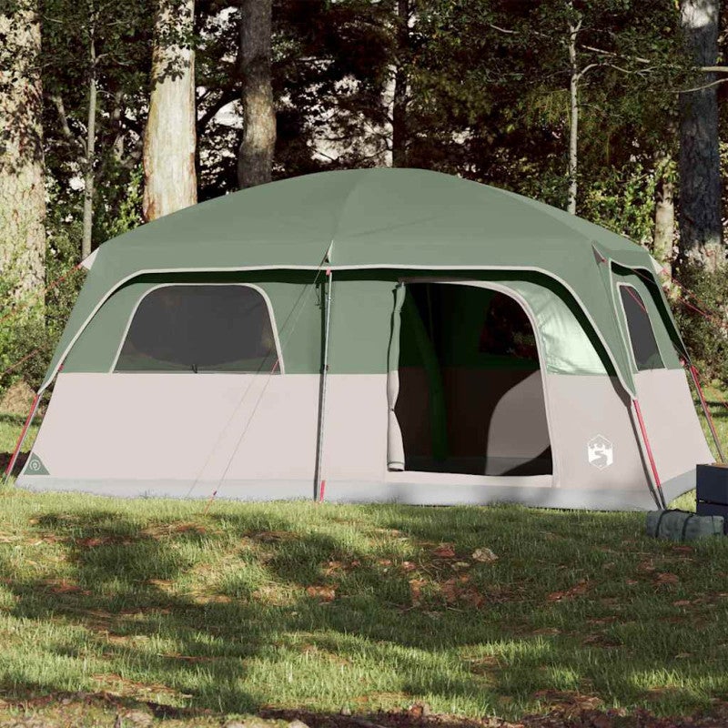 Tenda Familiare VidaXL A Forma Di Tipi – 8 Posti, Impermeabile, 400x400x200 Cm – Verde Con E-port E Doppia Ventilazione