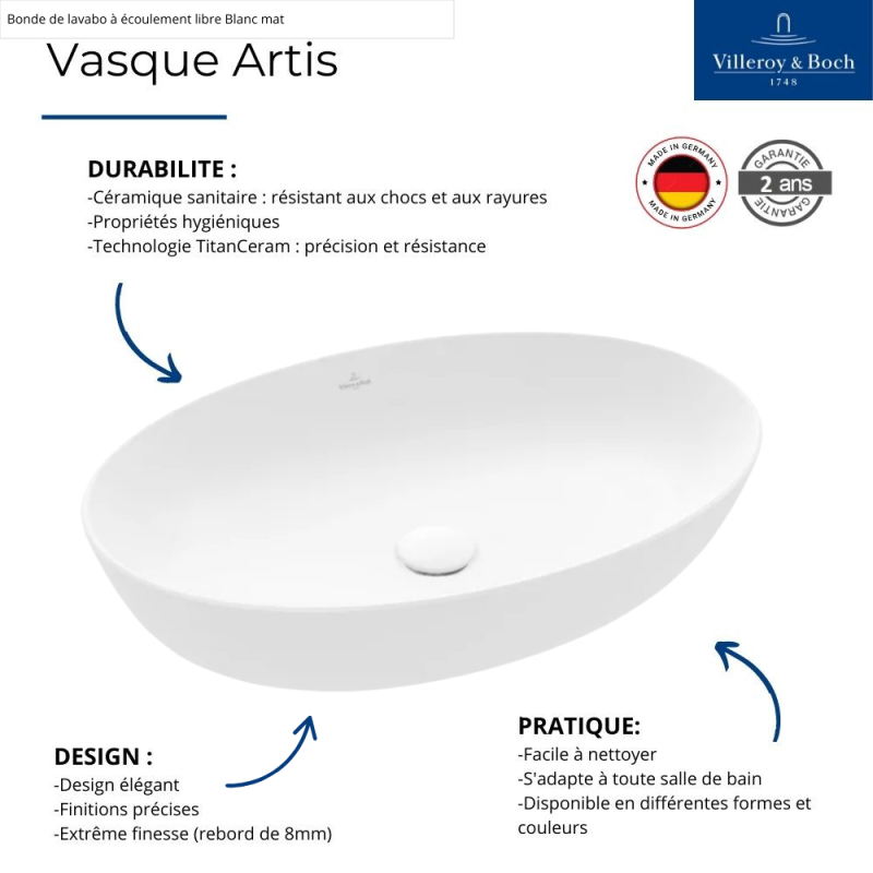 Vasque ovale à poser VILLEROY ET BOCH Artis French Linen - 4