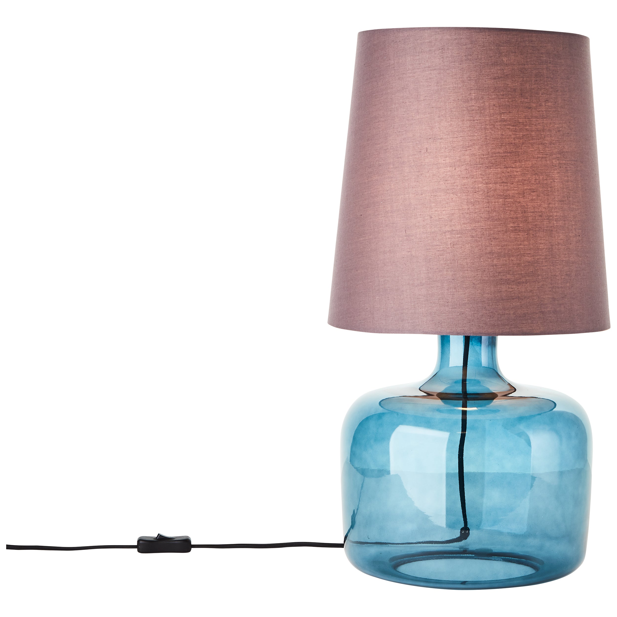 Brilliant Hydra lampa stołowa 57cm taupe/ciemnoniebieskie szkło/przewód tekstylny przełącznik 1x A60, E27, 60 W, nadaje się do zwykłej żarówki (brak w - 4