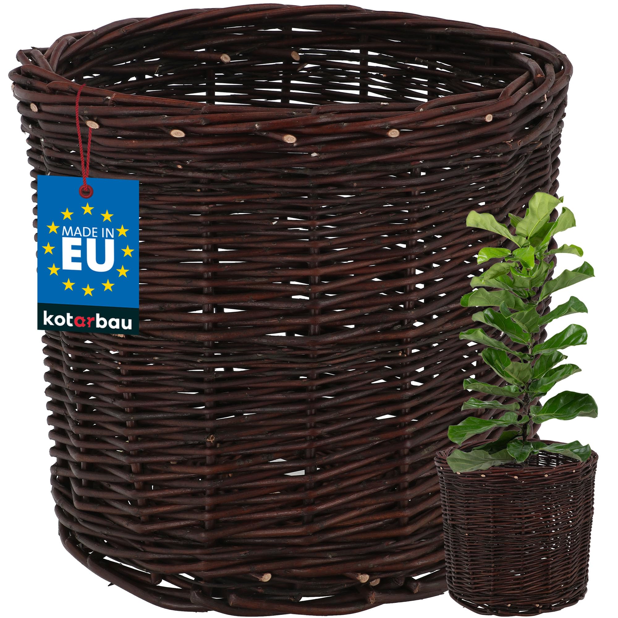 Osłonka wiklinowa naturalna doniczka pleciona fi28 koszyk na kwiaty rośliny - KOTARBAU