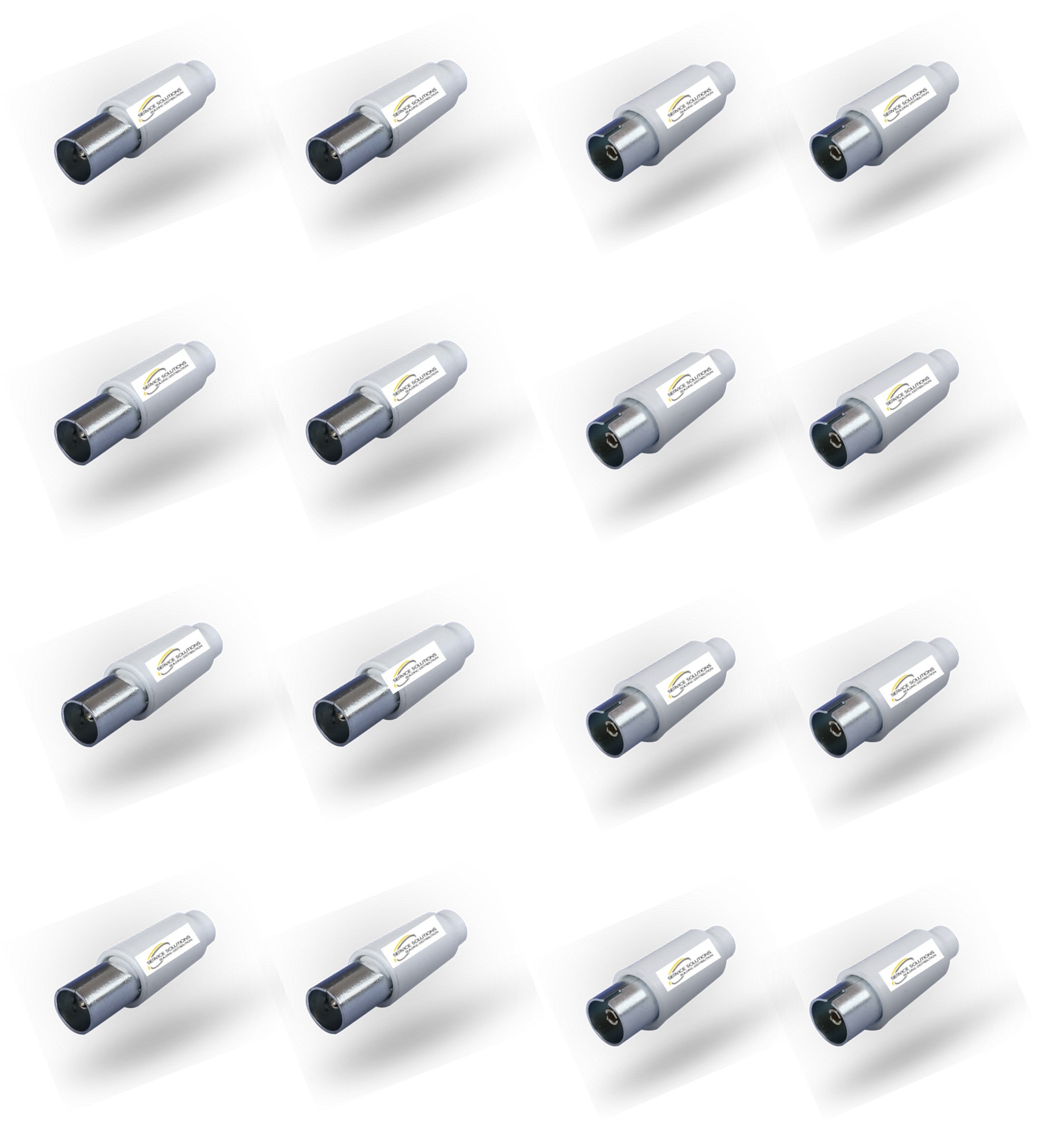 SERVICEWEBSHOP Set 4 Connettori Coassiali Per TV – 2 Maschi + 2 Femmine, Avvitabili Per Cavi 5-7mm, Per Antenna DVB-T/T2 E SAT 4K