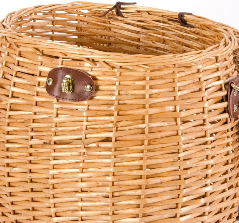 VERDELOOK | Cesto Portafunghi in Vimini con Coperchio e Tracolla, 33x23x35 cm, Cesta in Vimini per Funghi - 2