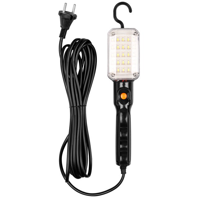 Lampa LED warsztatowa 12W 25cm 6500K zimna biel kabel 5m magnes hak czarna MasterLED