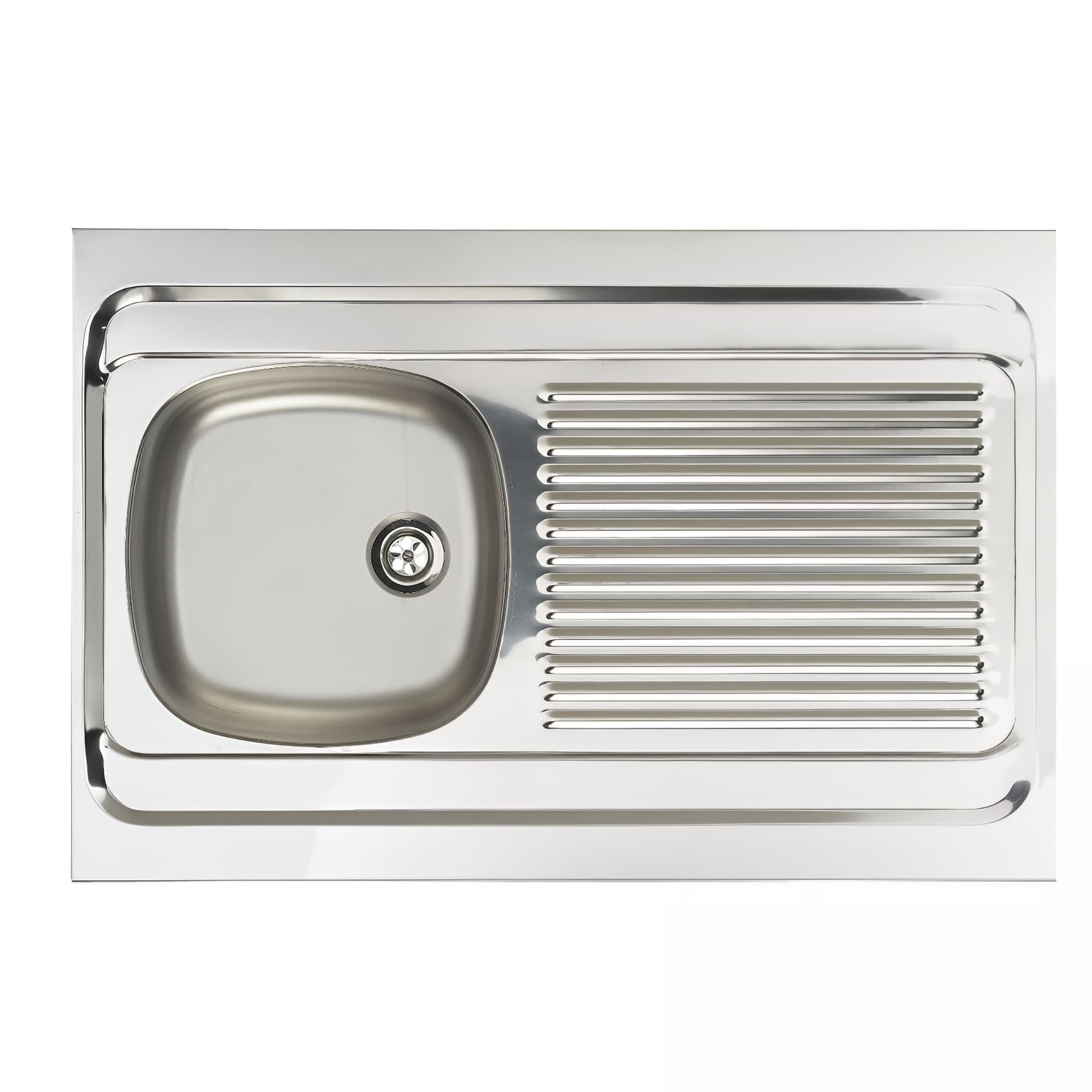 Lavello CATA CDP-1 EI In Acciaio Inox 50x86 Cm Quadrato Con Scolapiatti Per Mobili Da 45 Cm - 4