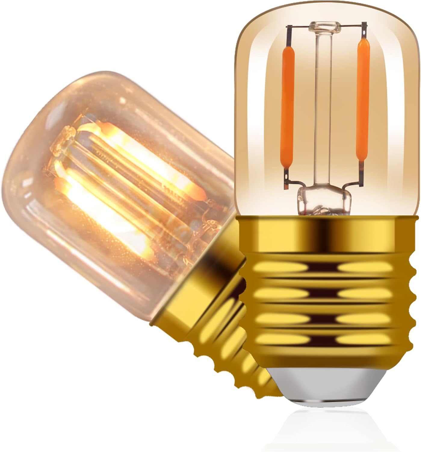 Żarówka nocna LED E26 1W, miniaturowa świetlówka T28 2200K, ciepłe światło, odpowiednik żarówki żarowej 10W, opakowanie 2 szt.