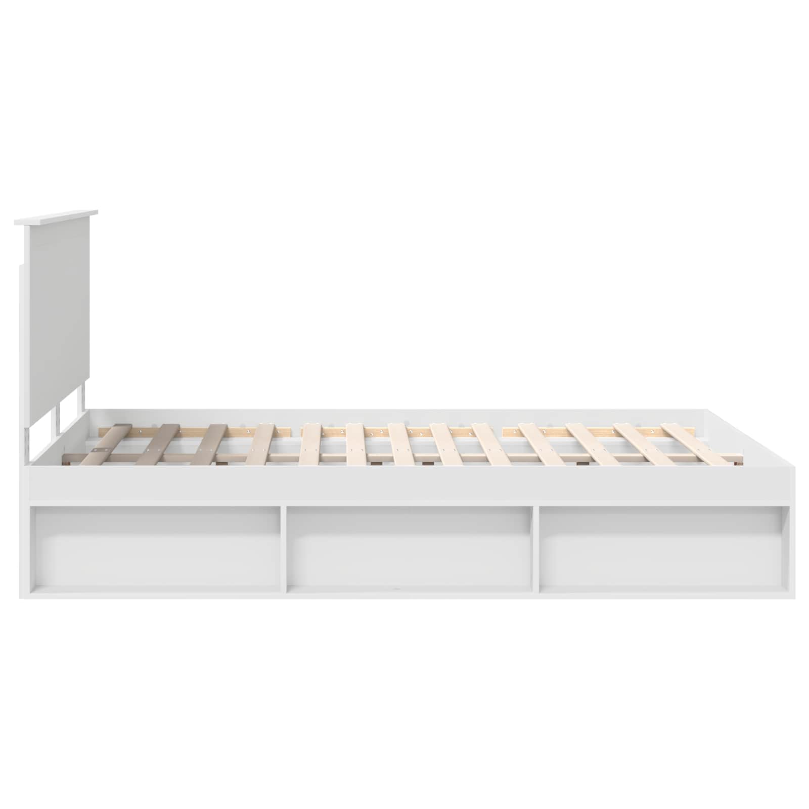 Cadre de lit blanc 140 x 200 cm bois de pin massif - 8
