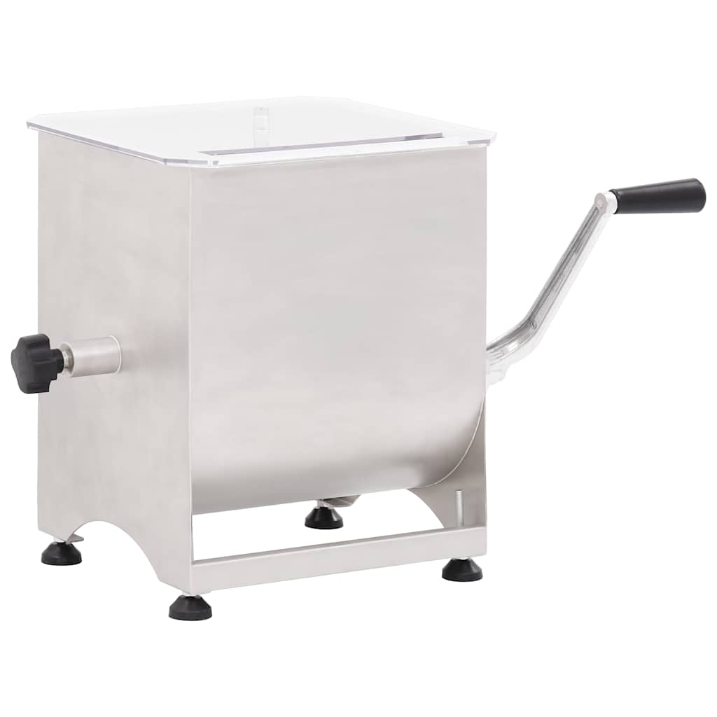 Mezcladora de carne con caja engranajes acero inox. plateado