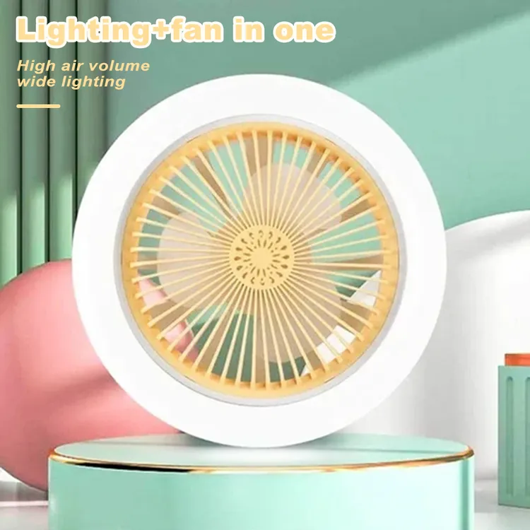 Lampe de ventilateur de plafond multifonctionnelle silencieuse pour la maison avec aromathérapie et purification de l'air - 2