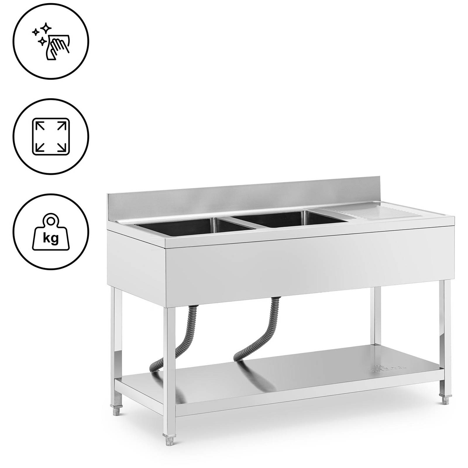 sourcing map 2 filtri per lavello da bagno, adatti per fori di scarico di diametro 4 - 5 cm, profondità 40 mm, in acciaio inox 304, per scarico doccia