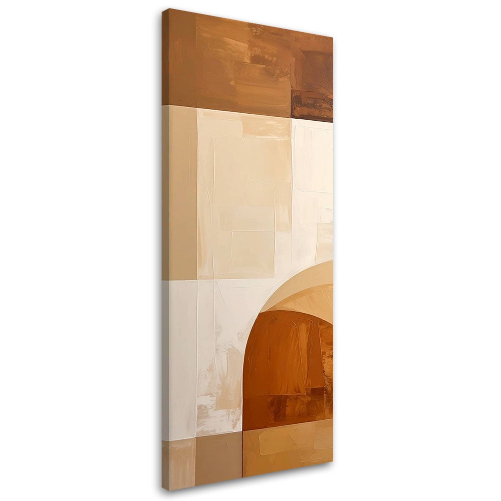Obraz do salonu sypialni kuchni, Geometryczna kompozycja w odcieniach beżu 50x150