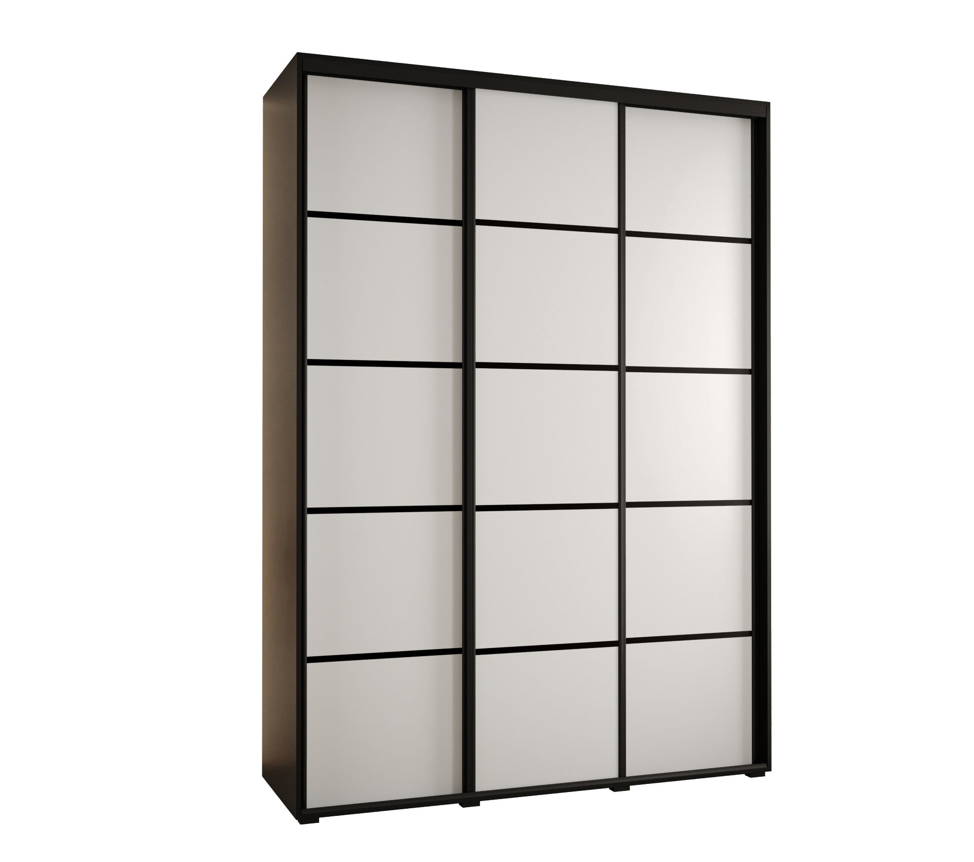 Szafa przesuwna wysoka Davos 4 180 x 45 x 235,2 cm czarny + biały + u. czarny - Abiks Meble