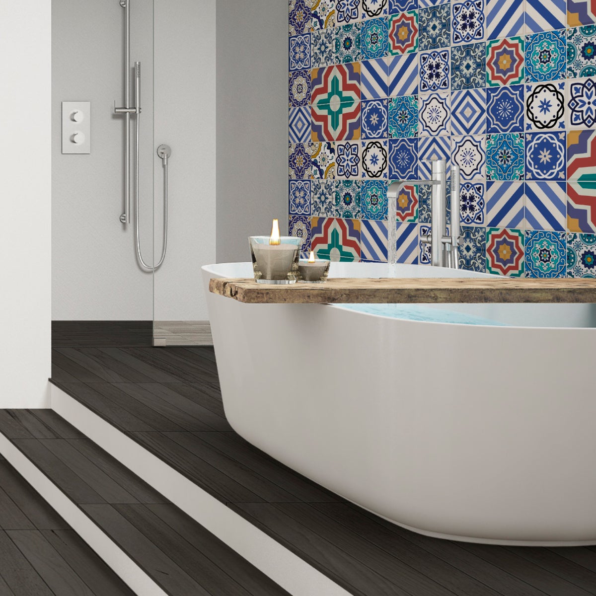 24 adesivi piastrelle di cemento Chiara - Sticker adesivo - adesivi murali - 24stickers20x20cm - 3