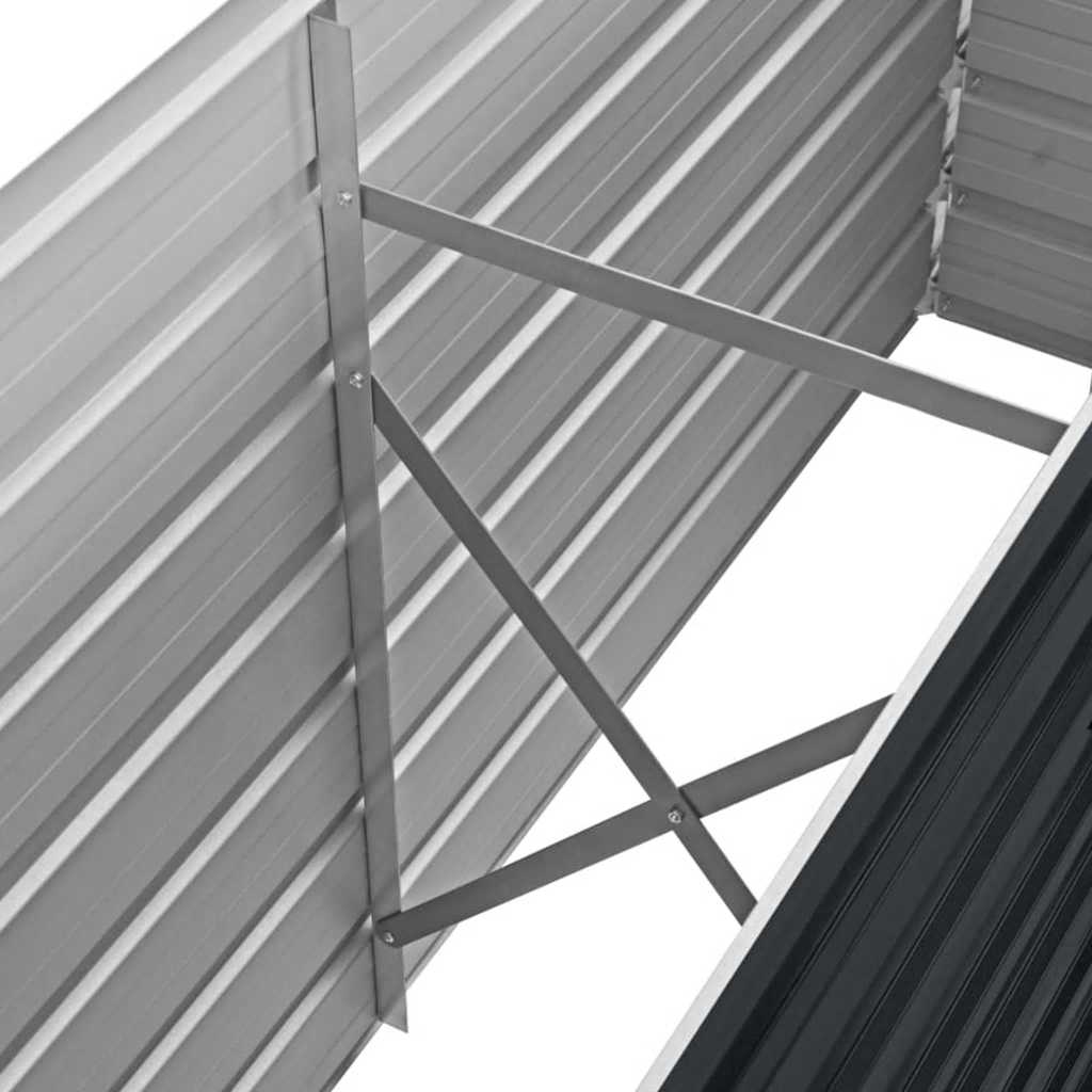 vidaXL Lit surélevé de jardin Anthracite 160x40x45 cm Acier galvanisé - 5
