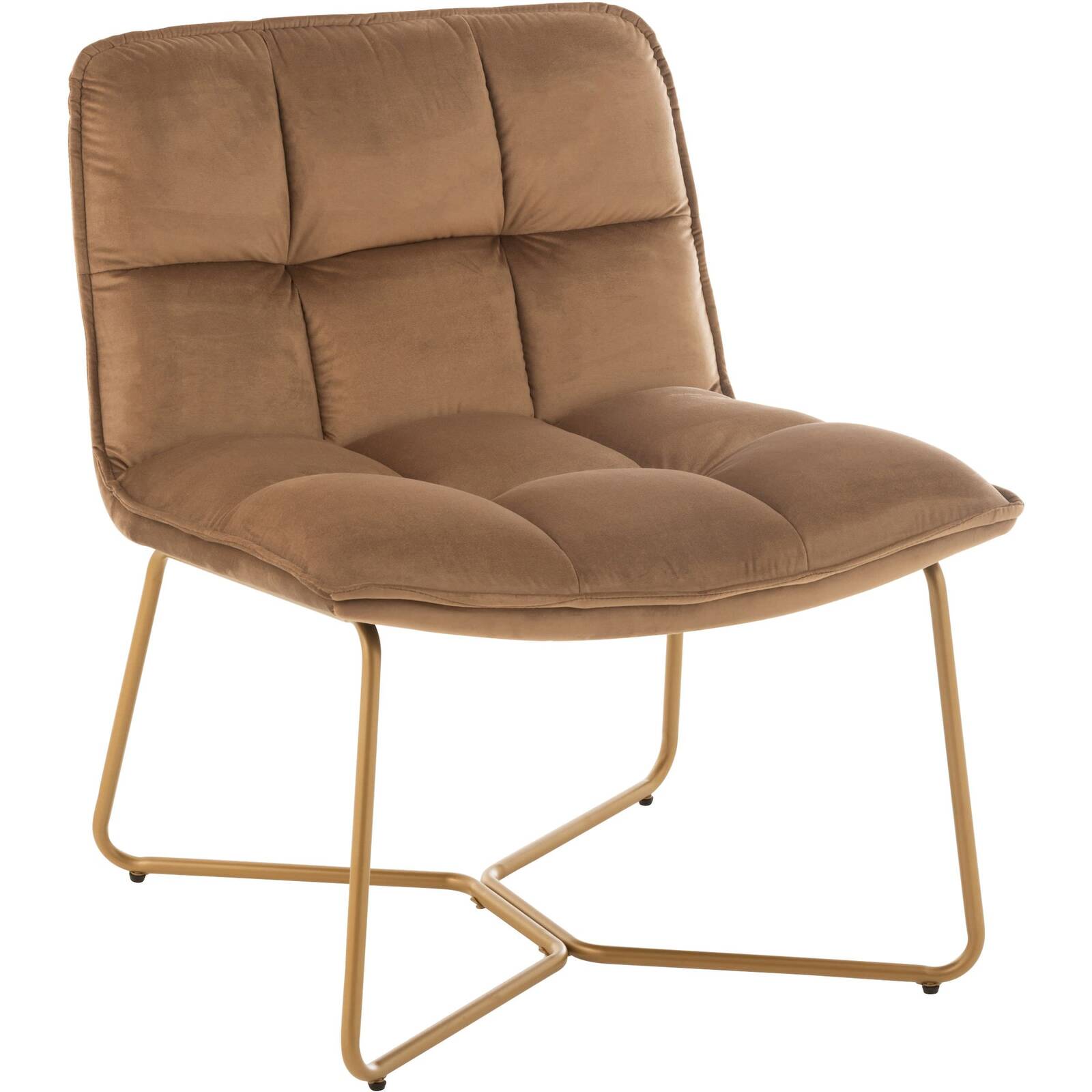 Fauteuil lounge horatio en m tal 65 x 58 x 85 cm chocolat dor leroy