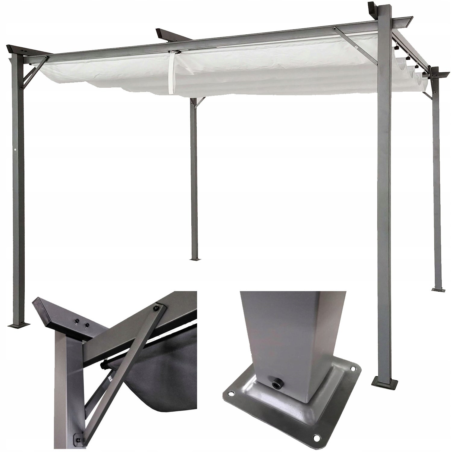 Pergola Ogrodowa Altana Tarasowa Pawilon Dach SPRINT 290x290 3x3 Biała 1 szt