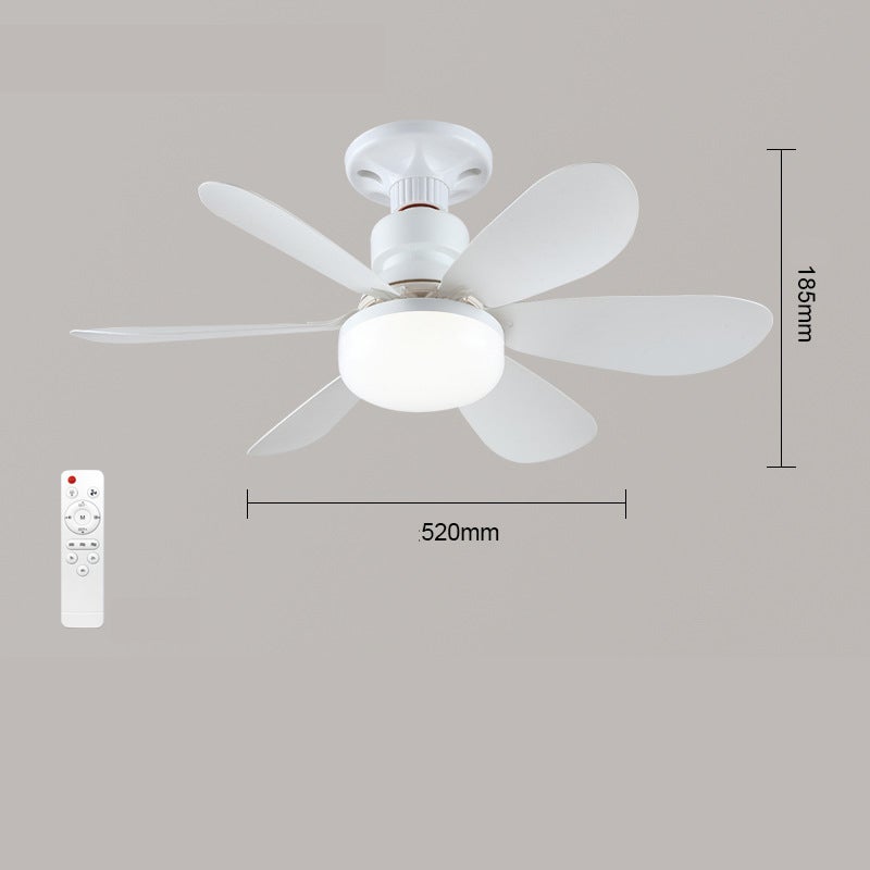 Ventilateur de plafond avec éclairage et télécommande, éclairage à visser, six pales, 40 W - 52 cm, blanc - 2