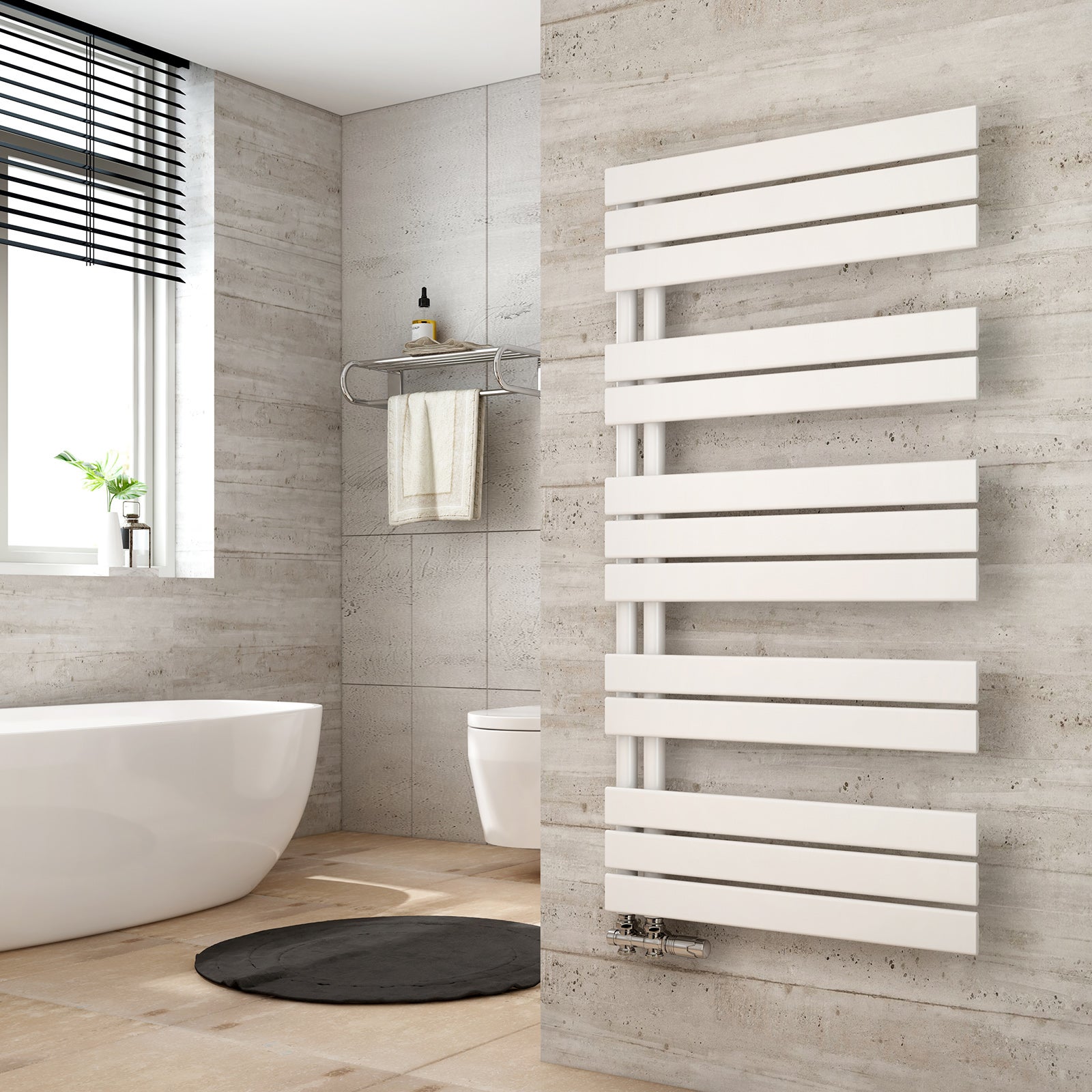 Heilmetz Sèche Serviettes à Eau Chaude 1176 x 600 mm Blanc Radiateurs ...