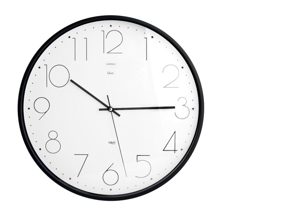 Reloj de pared redondo thompson 40cm color blanco y negro. oh