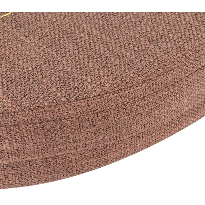 Almofada redonda bordada, ideal para tatames, varandas ou janelas salientes; capa removível e lavável, cor café, 40 cm de diâmetro. - 3