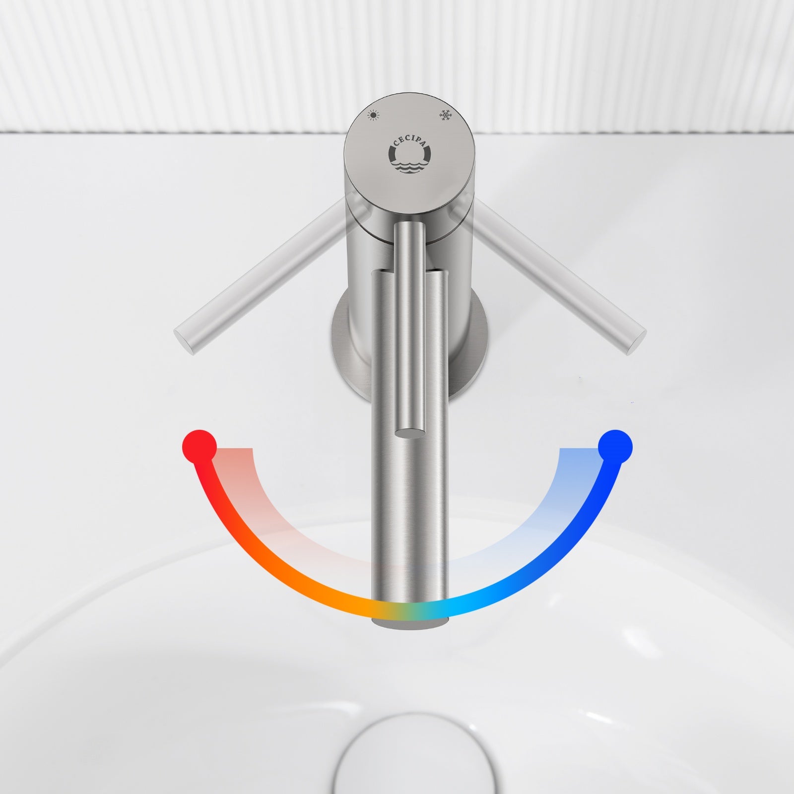 Cecipa max Mitigeur de Lavabo Brossé M Mitigeur pour Lavabo de Salle de Bain Robinet de Lavabo pour Salle de Bain Eau Froide et Chaude - 3