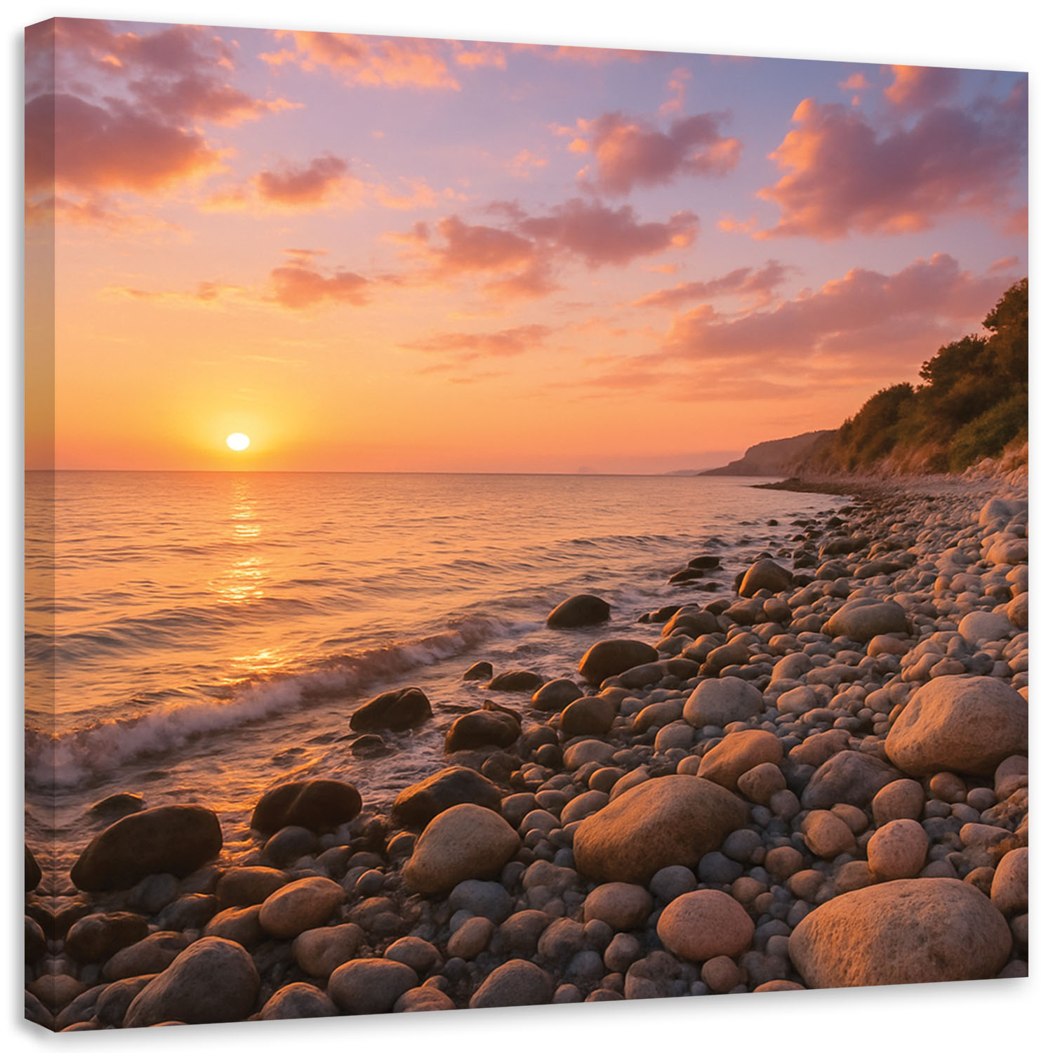 Obraz do salonu sypialni, Zachód słońca Plaża Krajobraz 40x40