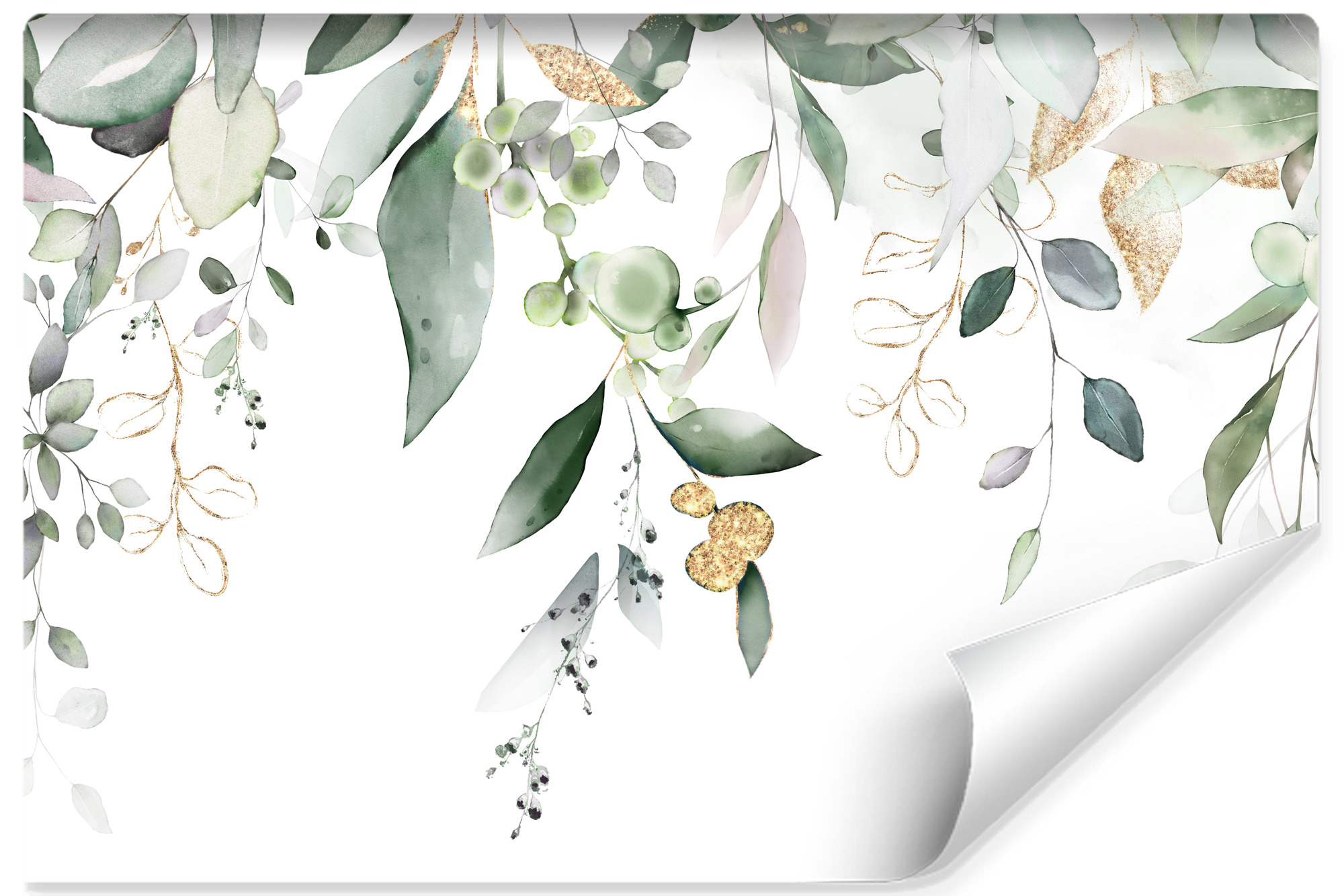 Papel pintado fotográfico no tejido para la habitación hojas de eucalipto naturaleza 300cm x 210cm