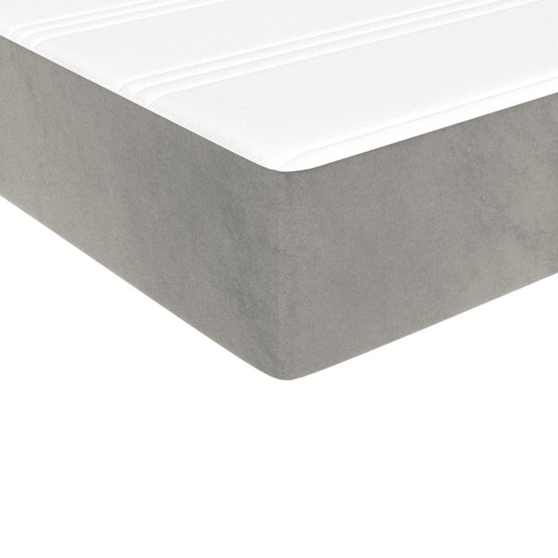 Colchón de muelles ensacados firmeza media terciopelo gris claro 80x220x20 cm vidaXL - 5