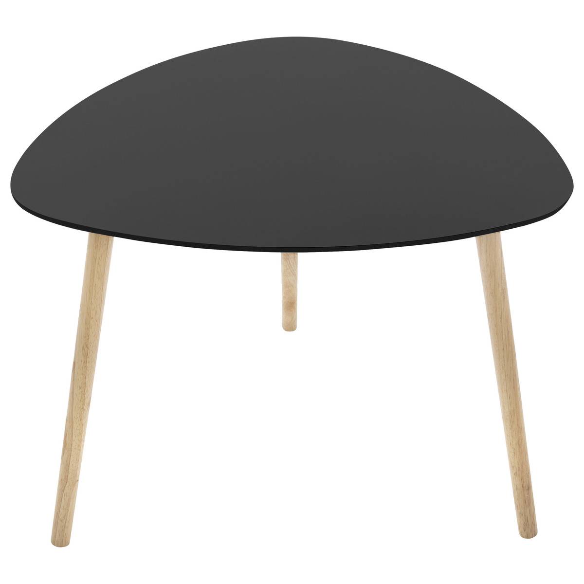 Atmosphera Créateur D'Intérieur Table D'Appoint Kumi Pop 38 Cm - Design Rond Noir Élégant, MDF Et Métal, Style Moderne Minimaliste