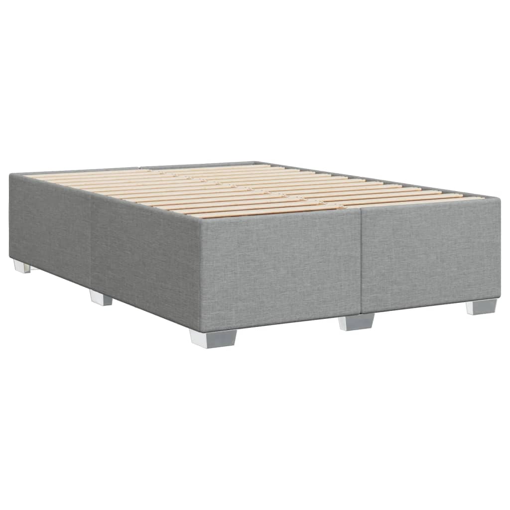 Cadre de lit sans matelas en tissu gris clair pour la chambre, 160 × 200 cm - 6