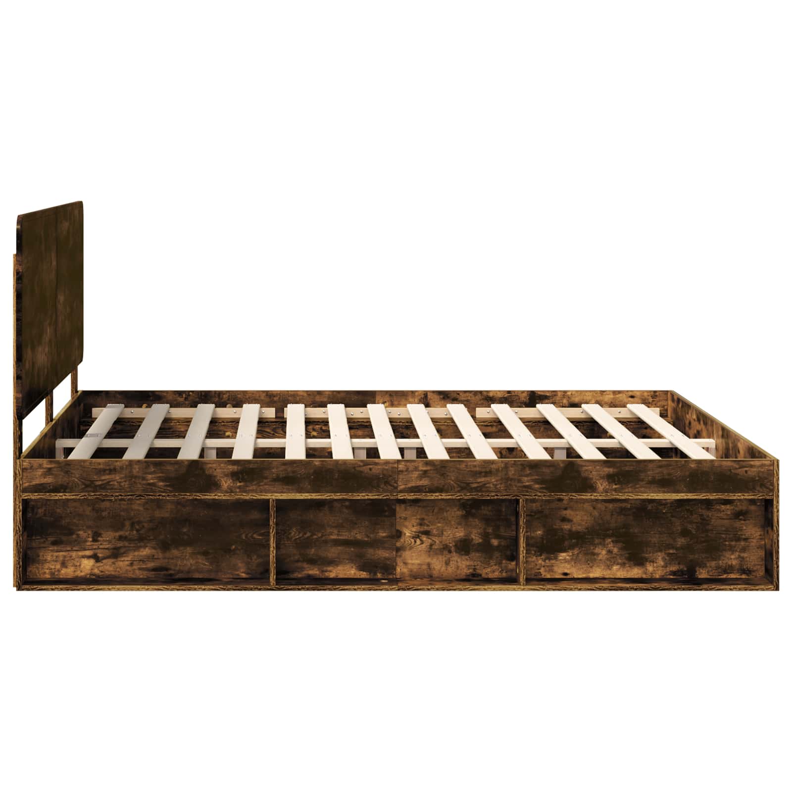 Cadre de lit chêne fumé 180 x 200 cm en bois de pin massif - 8