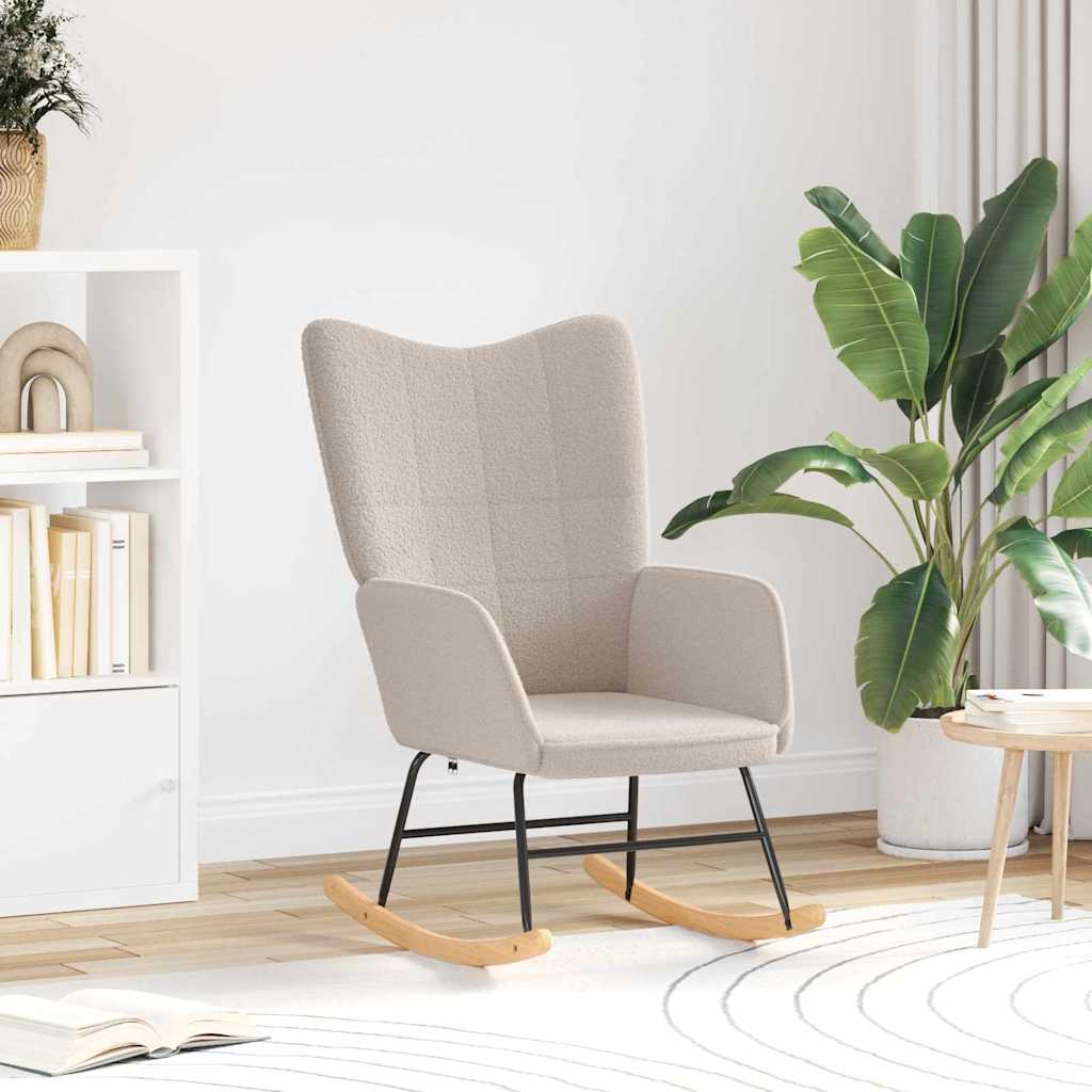 Fotel bujany Jasnoszary Tkanina sherpa vidaXL