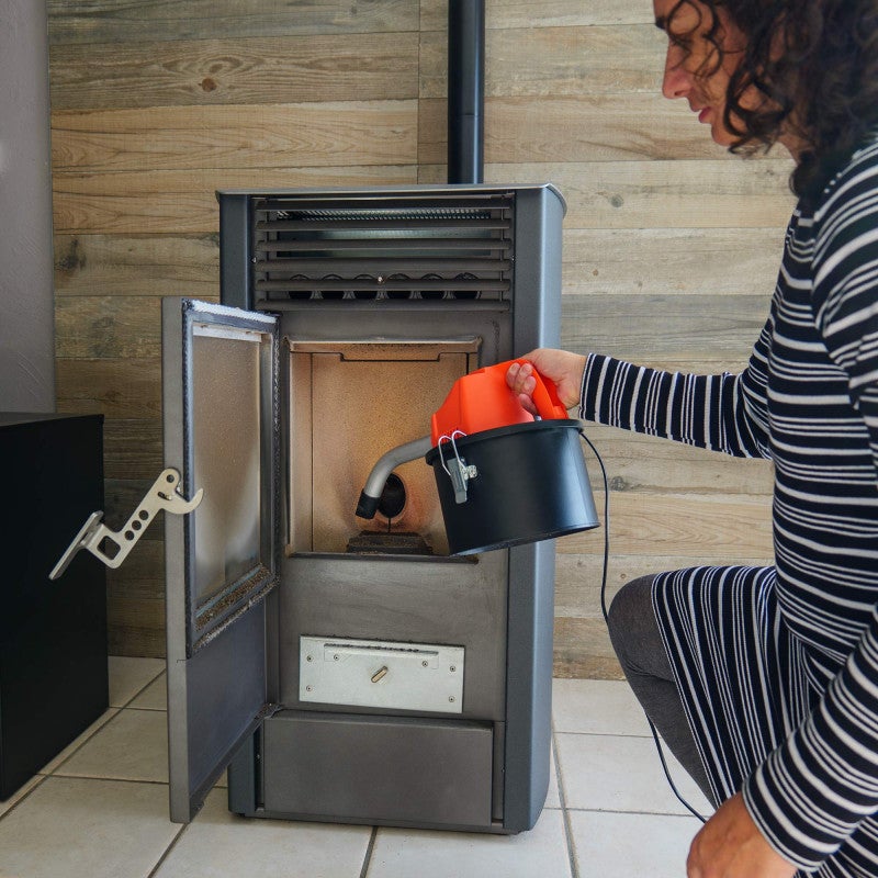 Aspirateur à cendres - Moteur 800W - Capacité 4L - spéciale poêle à granulés pellet - embouts pour nettoyage des recoins - 3